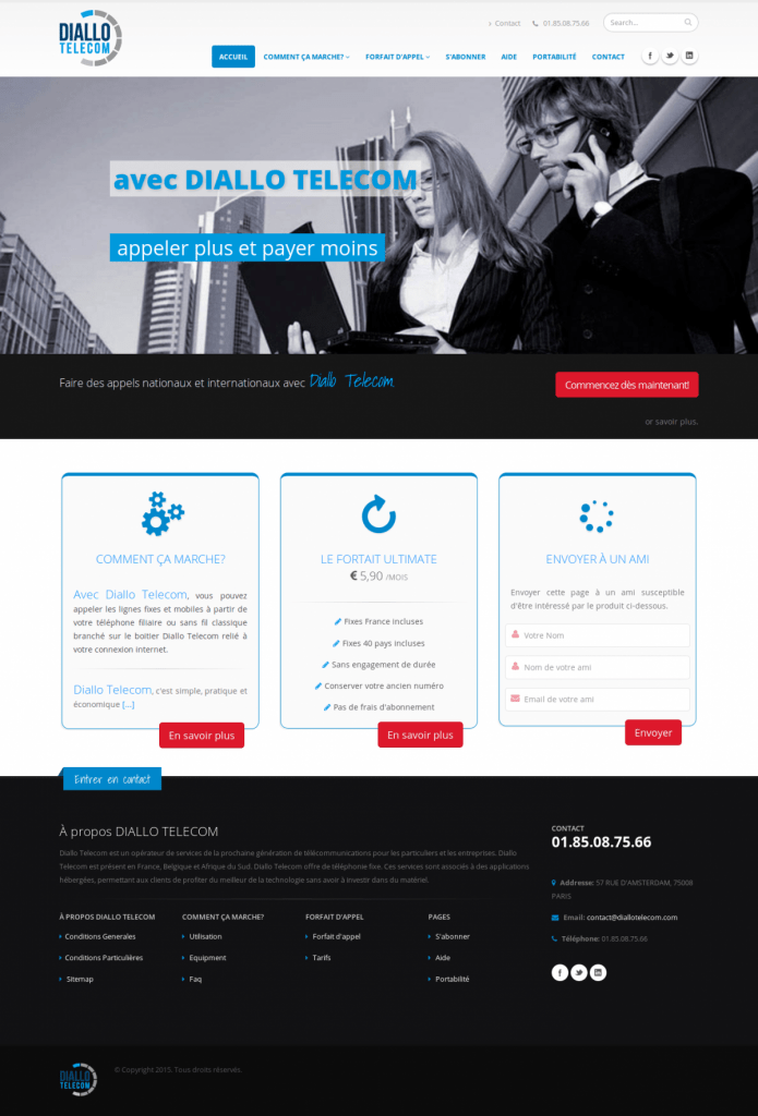Web development Diallo Telecom France Home Page 2