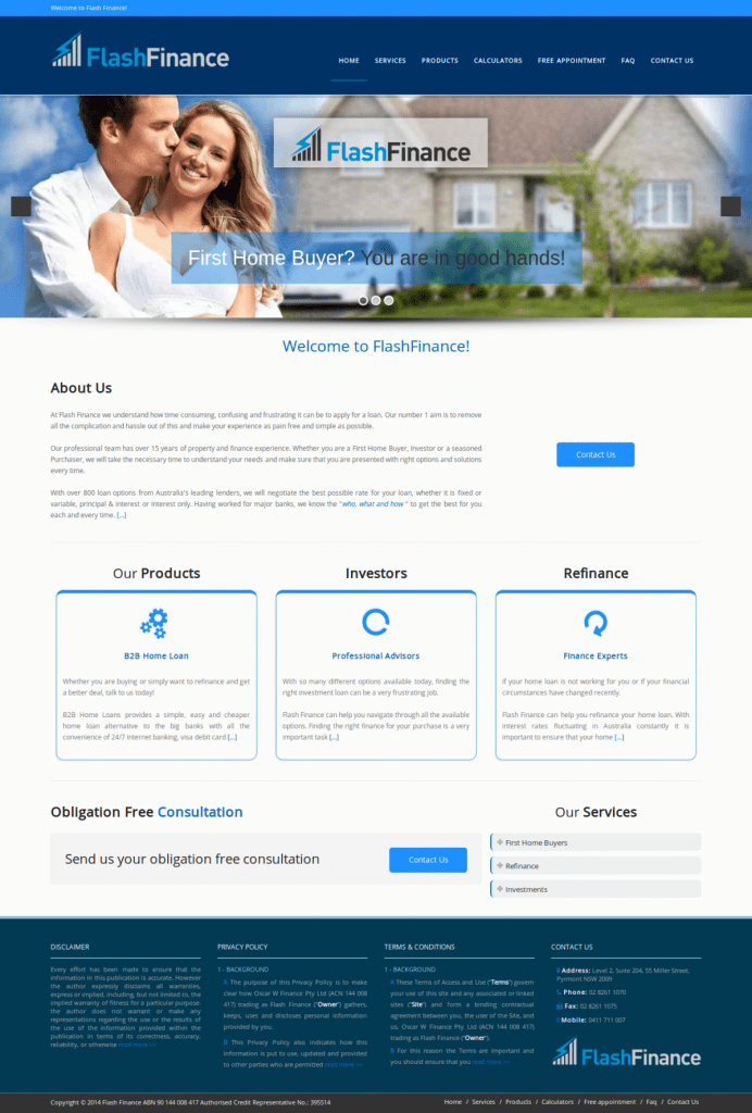 Web development to Flashfinance Home slider1