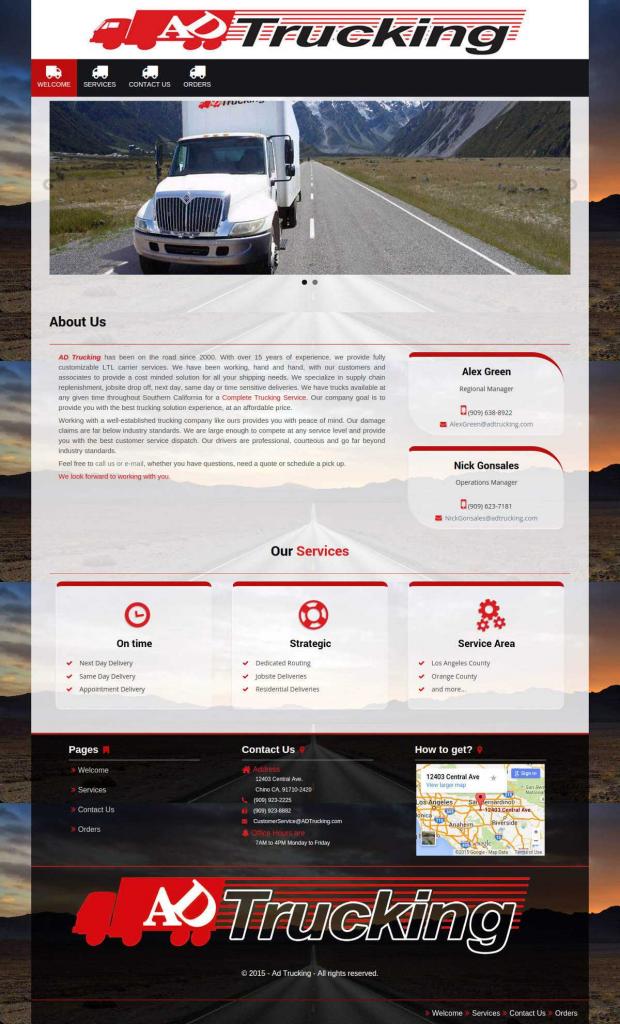 Web design for Adtrucking.com Home Page